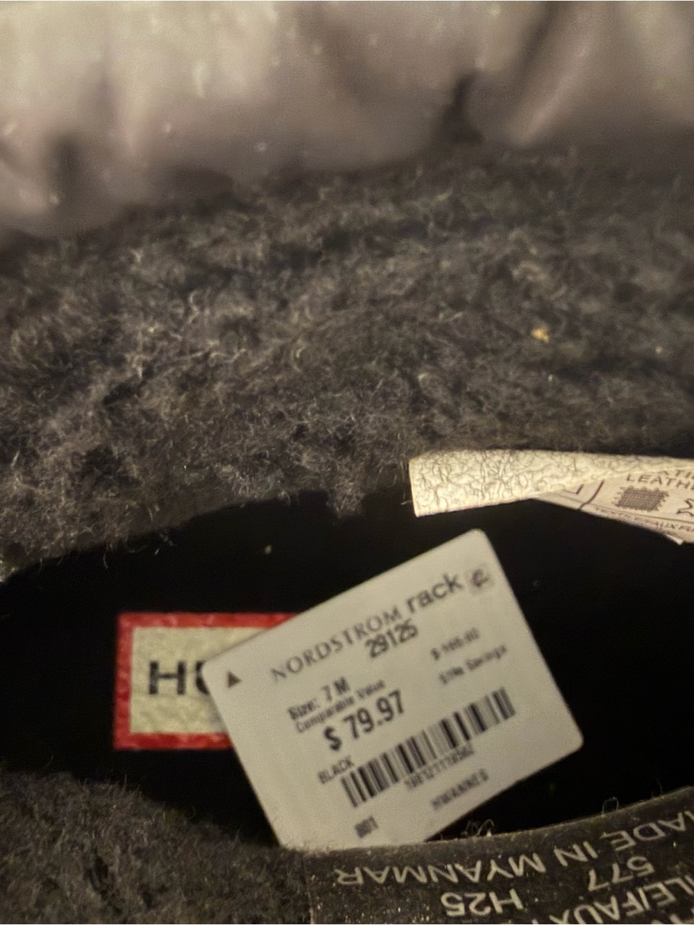 Hunter Black Quilted Slip-On Winter Boots with White Sole - Picture 3 of 3